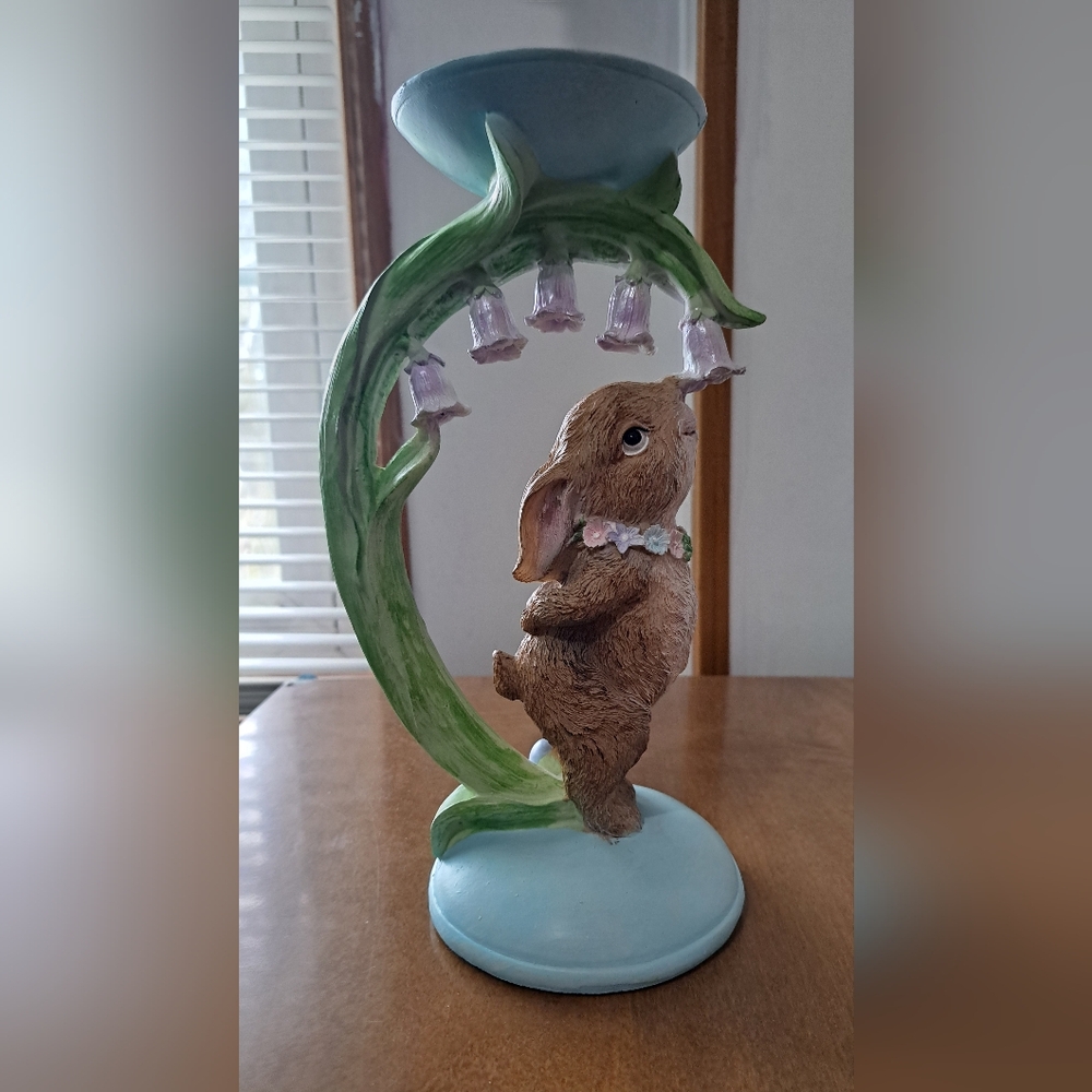 Easter Brown Bunny Rabbits Candle One Set   NEW